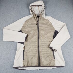 CMP Hybrid Jacket Womens XXL Beige‎ Insulated Outdoor Hiking Hooded Full Zip